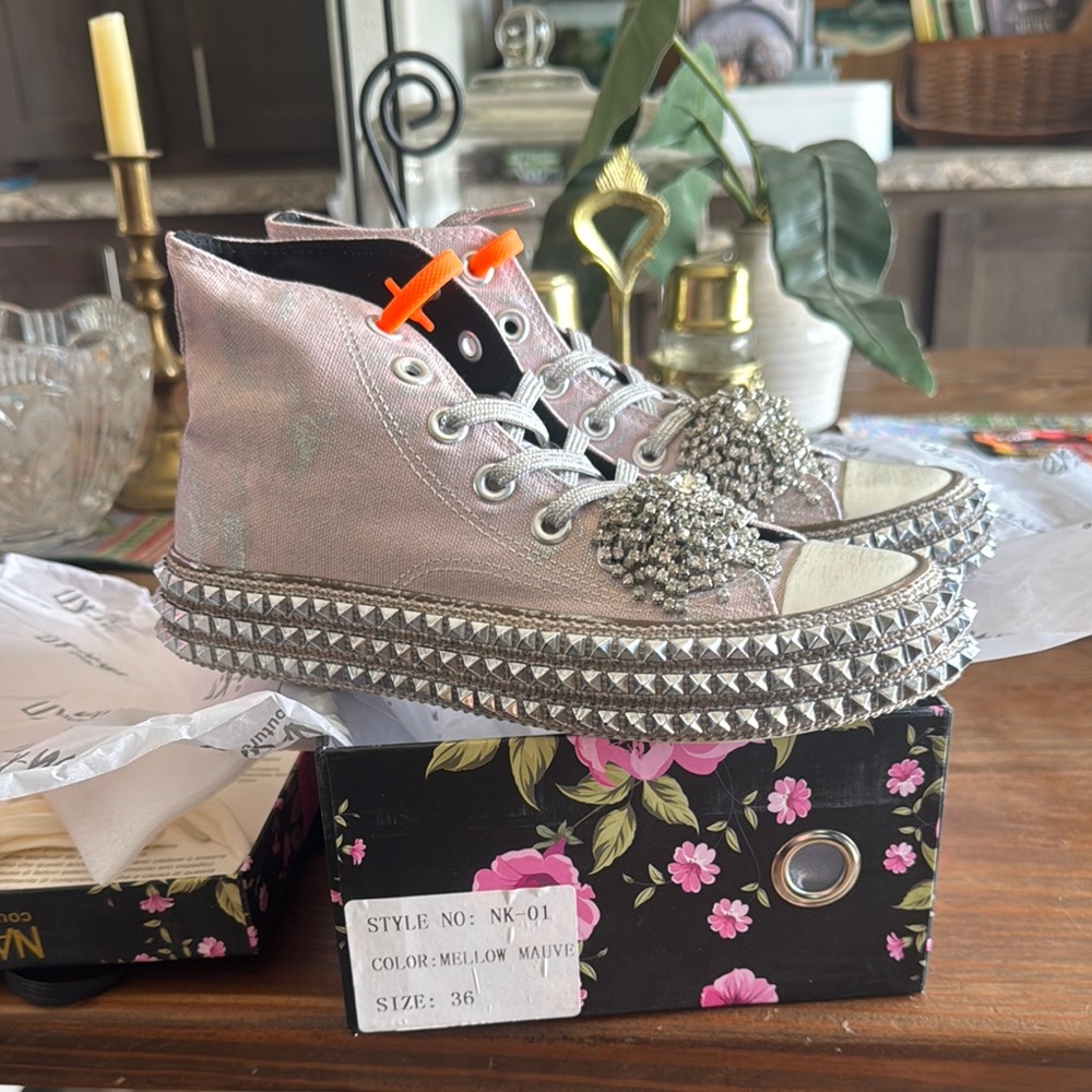 Nan-Ku couture bling sneakers